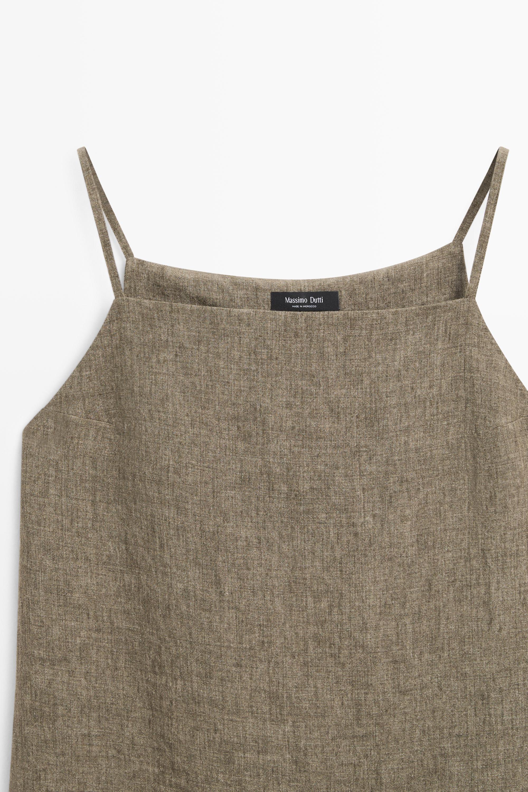 100% linen short dress